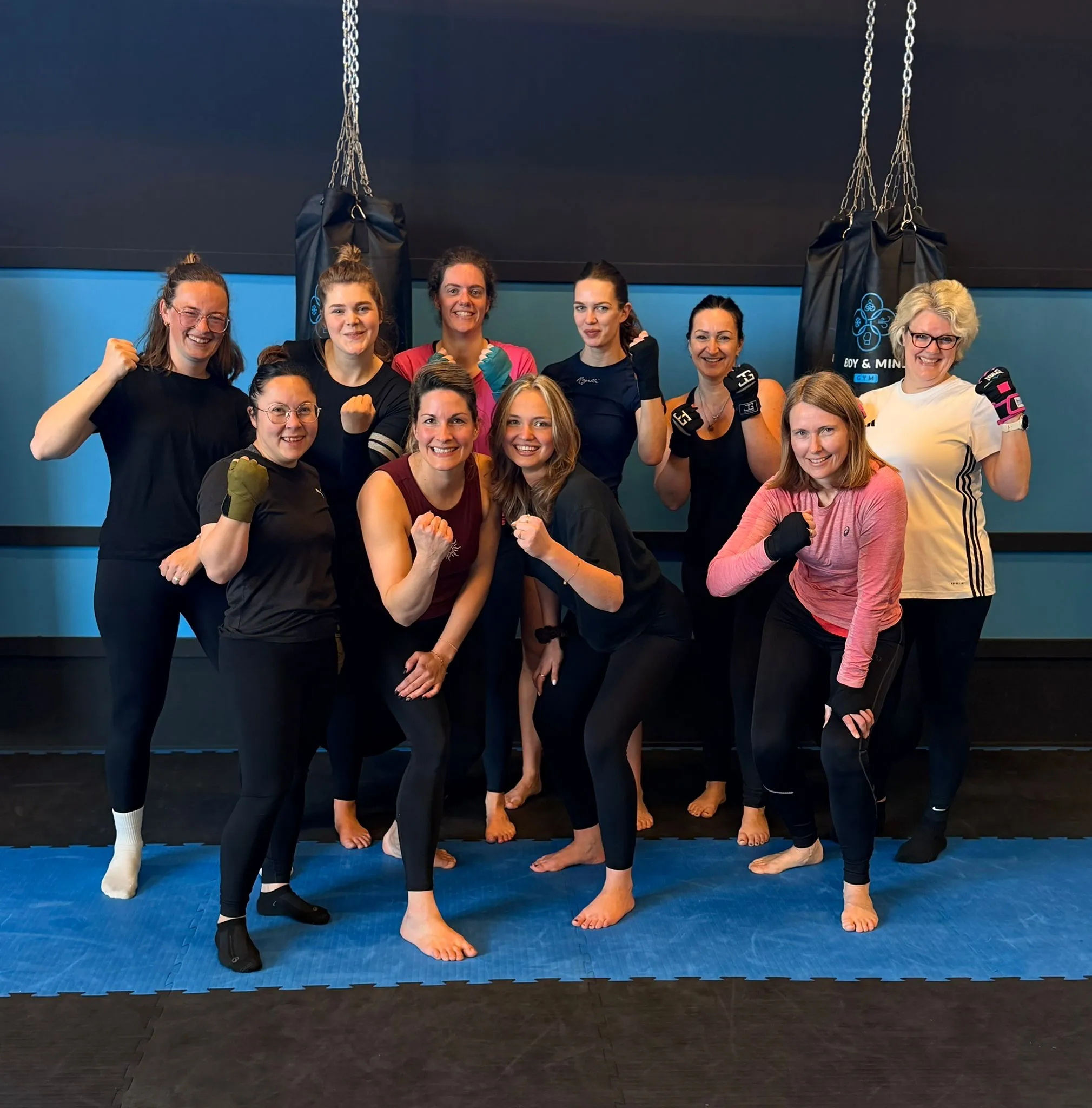 Kickbokstraining in groep